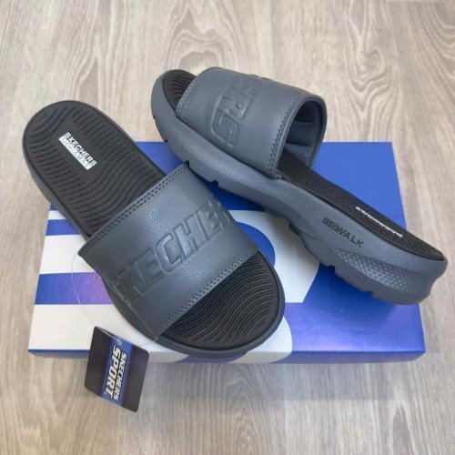 Skecher.s GOwalk Goga Mat Premium All Black grey Slides