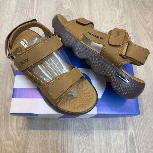 Skecher.s Massage Fit Adjustable Straps Tan Brown Sports Sandal