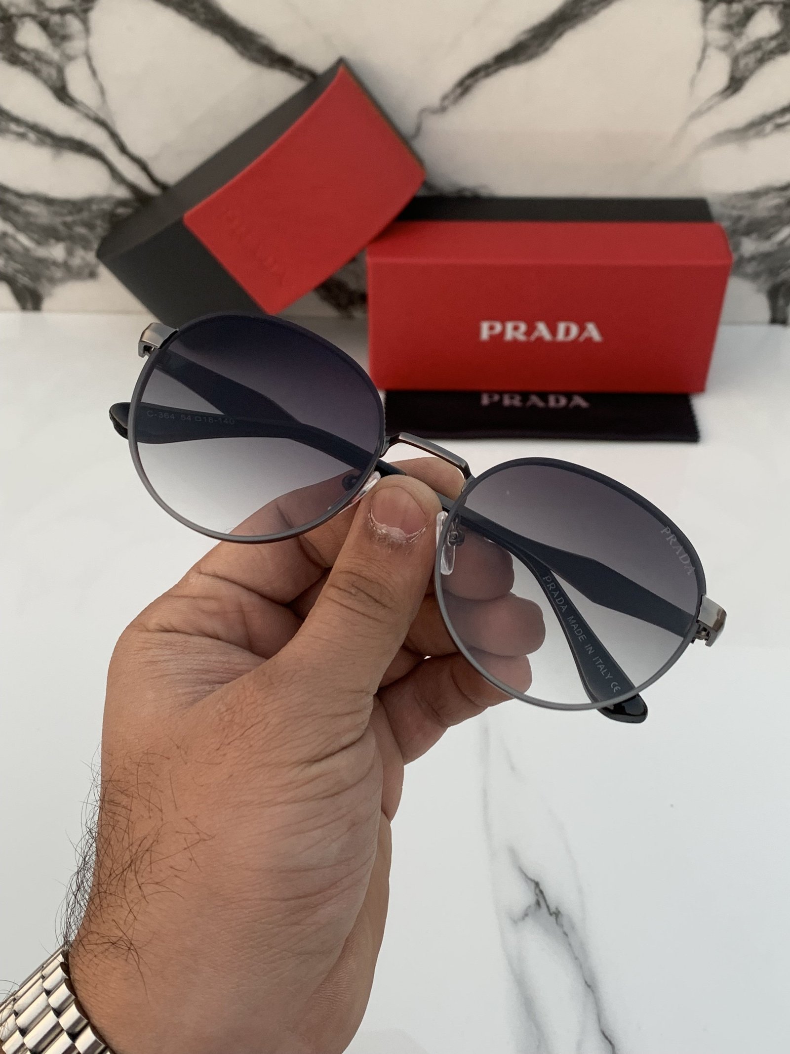 Branded PDA Sunglasses 364_black_shaded (With Original Kit) - Image 3