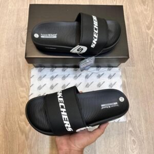 Skechers Hyper Burst Soft Premium Black White Flip Flop