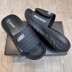 Skechers Go Recover Adjust Premium All Black Slides