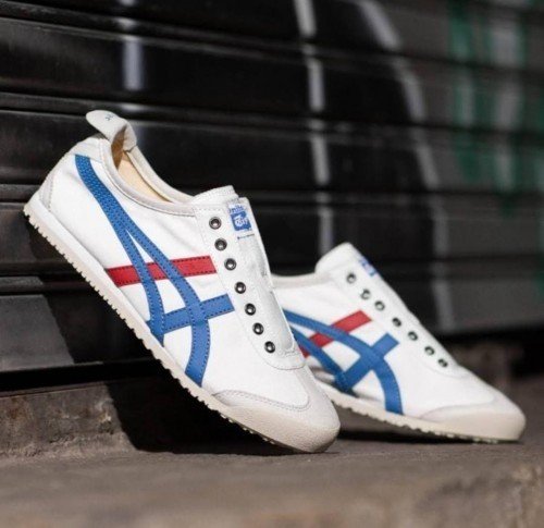 Onitsuka Tiger Mexico 66 Slip On WHITE Blue Red