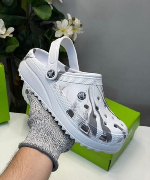 CROCS CLASSIC CLOG MARBLED WHITE BLACK