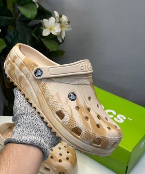 CROCS CLASSIC CLOG MARBLED WHITE BLACK