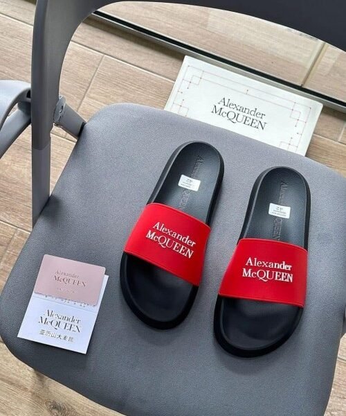 Alexander MCQueen Pool Slide Black Red