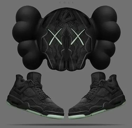 Jordan retro 4 Black Kaws