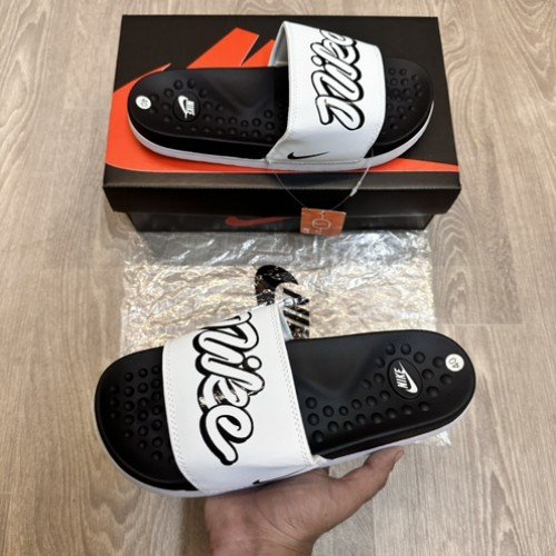 Nike Ultra Comfort Soft Cusion White Black Flip-Flop SE12