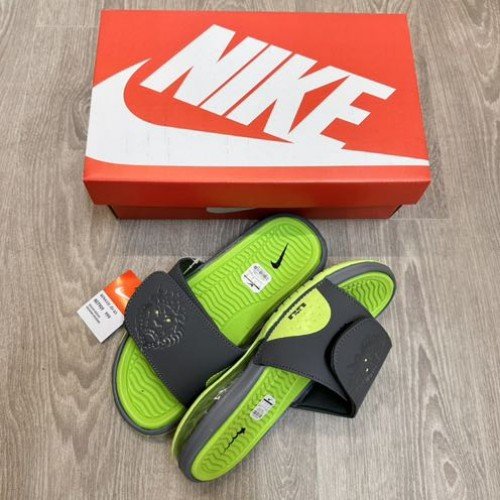 Nike Air LeBron Premium Grey Neon Slides