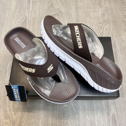 Skechers Go Recover Adjust Premium Brown White Simplex