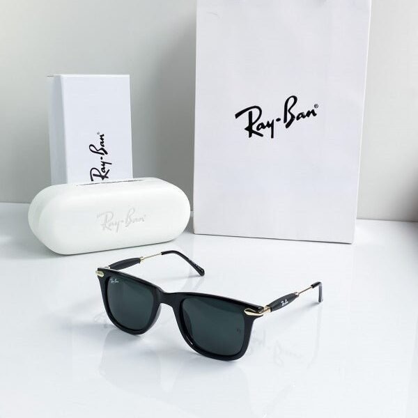 Branded  RB Gold Black Sunglasses (With Original Kit)