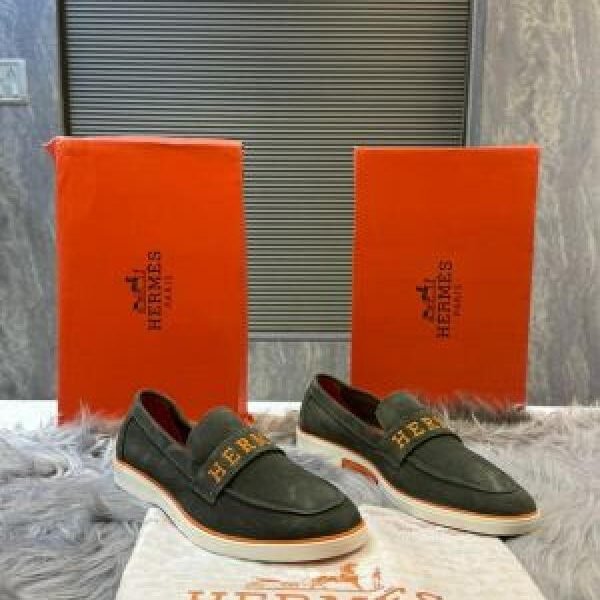 Hermes_logo GRENN 100% Genuine Suede Leather