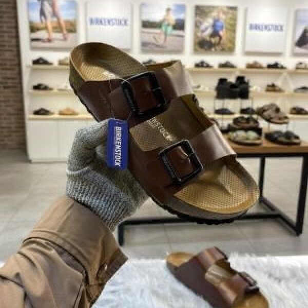 BIRKENSTOCK BROWN SLIDE premium