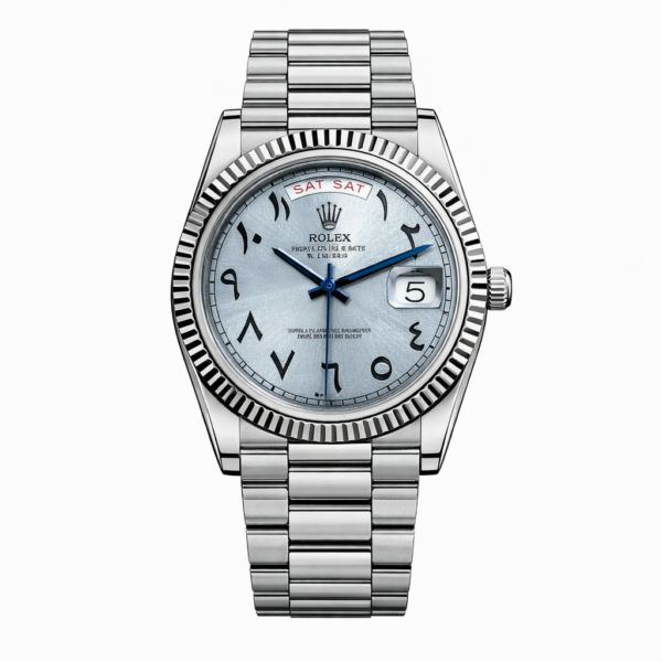 Rolex Oyster Perpetual Day-Date Ice Blue Dial Arabic Numeral Watch