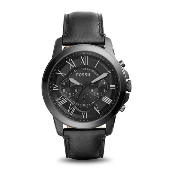 Fossil Grant Leather Belt Full Black Watch