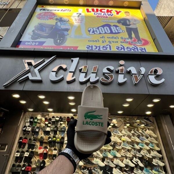 Lacoste Men Solid PU Open Toe Sliders