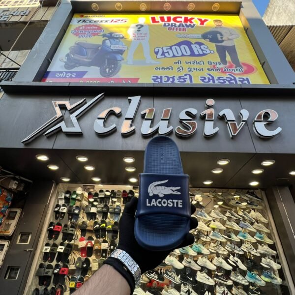 Lacoste Men Solid PU Open Toe Sliders