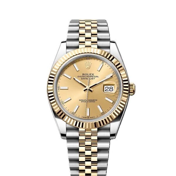 Rolex Datejust Gold Silver Gold Dial Metal Watch