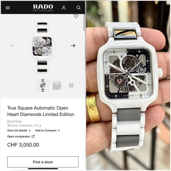 Rad_o True Square Automaticceramic Limited Edition Silver-Niddle