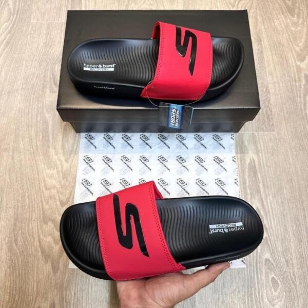 Skechers Hyper Burst Soft Premium Black White Flip-Flop