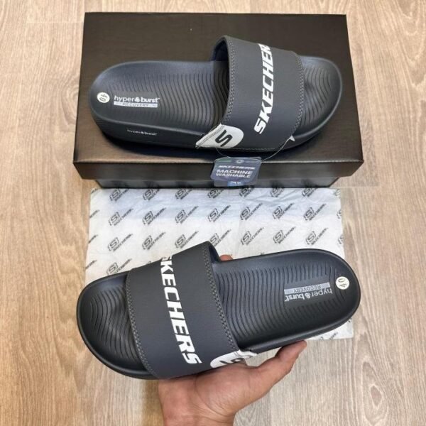 Skecher.s Hyper Burst Soft Premium Grey White Flip Flop