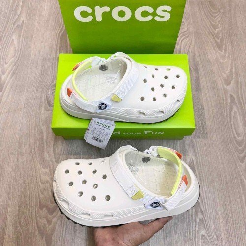 Crocs Classic Hiker Ikat White Yellow Clogs