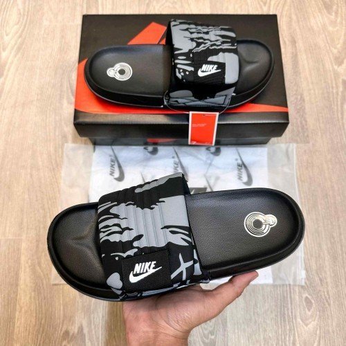 Nike Offcourt Adjust Adjust Camo Grey Black Slides