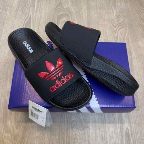 Adidas Hyper Boost Premium Black Red Slides