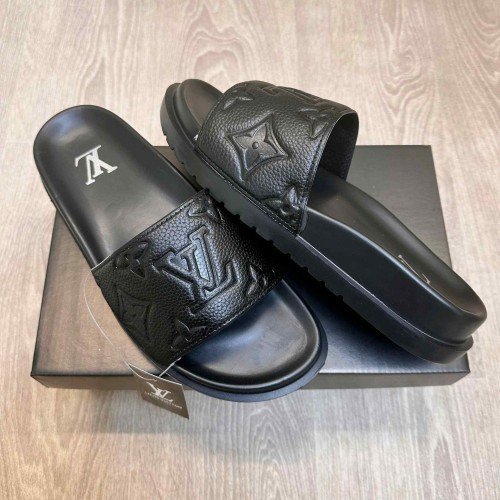 Louis Vuitton Monogram Black Premium Slides