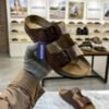 BIRKENSTOCK BROWN SLIDE premium