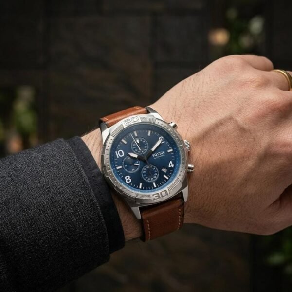 Fossi_l Bronson Chronograph Luggage Leather
