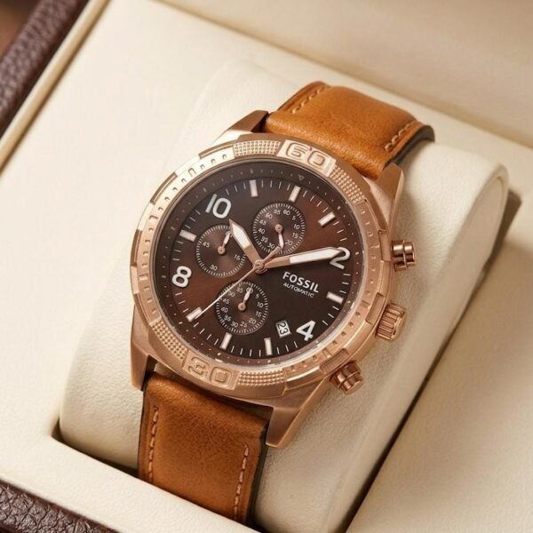 Fossii_l Bronson Chronograph Luggage Leather