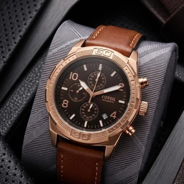 Fossi_l Bronson Chronograph Luggage Leather