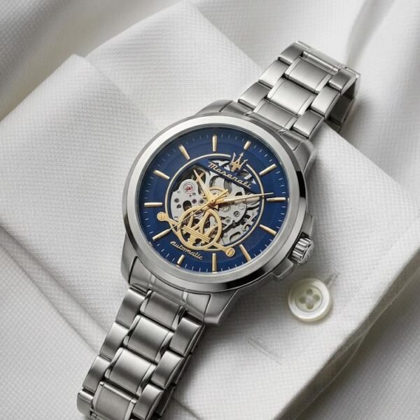 Maserat_i Successo Skeleton automatic Silver-blue-gold