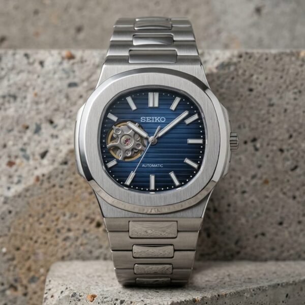 Seik_o Mod Nautilus Phantom Open Heart Automatic Silver-Blue