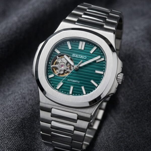 Seik_o Mod Nautilus Phantom Open Heart Automatic Silver-Green
