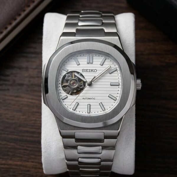 Seik_o Mod Nautilus Phantom Open Heart Automatic Silver-White