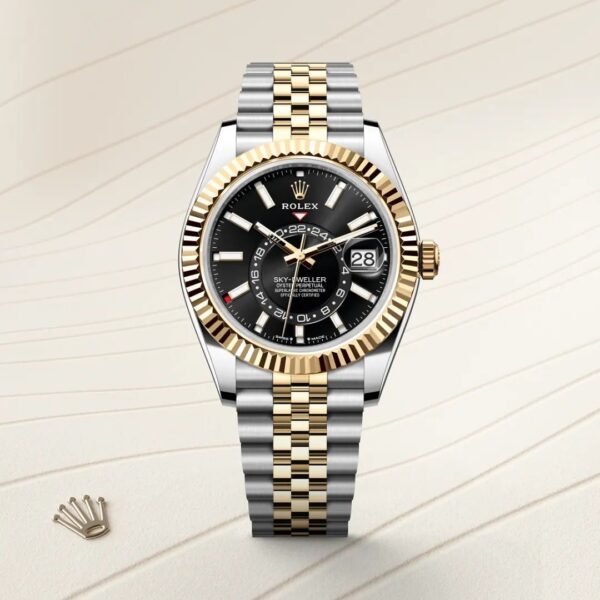 Rolee_x Oyster Perpetual Sky Dweller 2Ton-Gold-Black