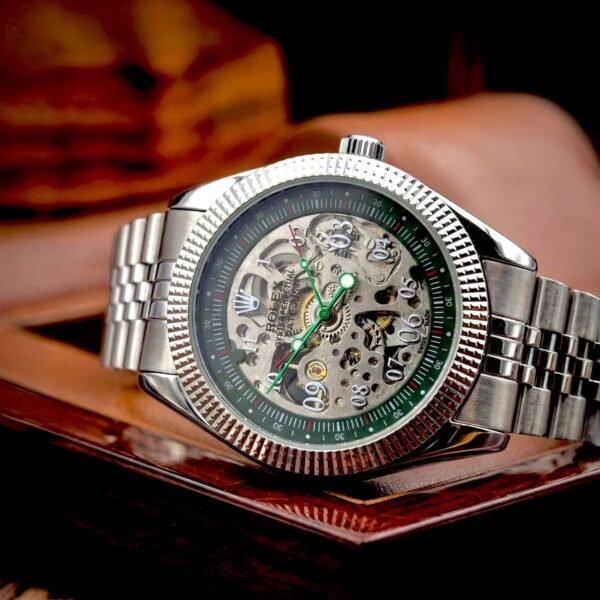 Rolee_x Pagani Skeleton Automatic Silver-Green