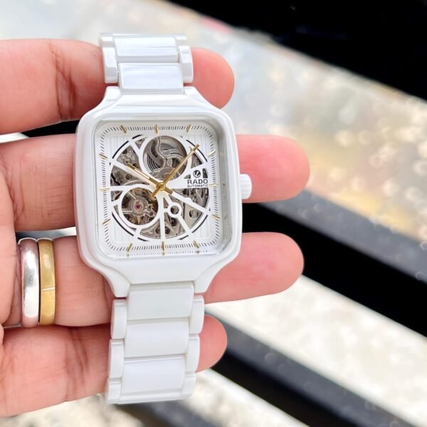 Radd_o True Square Automatic Ceramic White Gold
