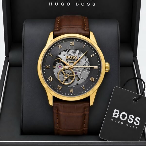 BOSS Principle Skeleton Mens Automatic Brown gold