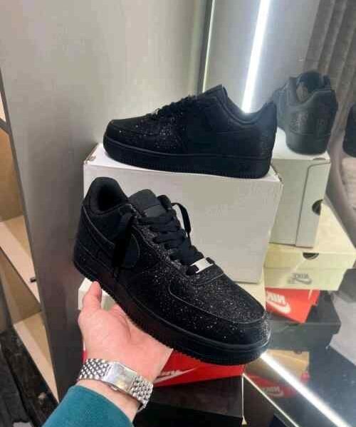 nikkee airforce 1 all black glitter