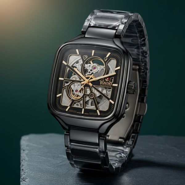 Radd_o True Square Automatic Open Heart Full Black gold