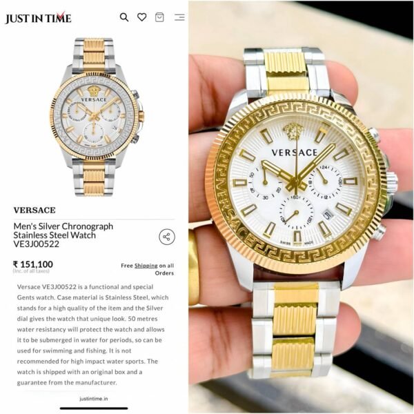 Versace Greca Action Chronograph 2 ton gold white