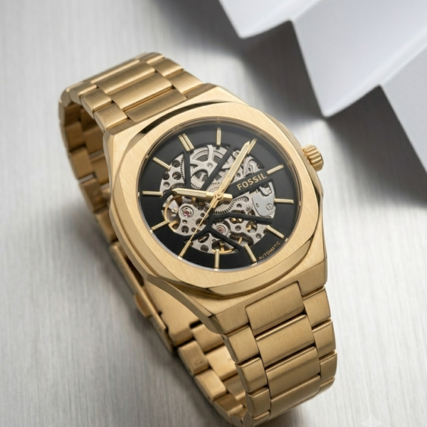 Fossi_il Automatic Skeleton gold black