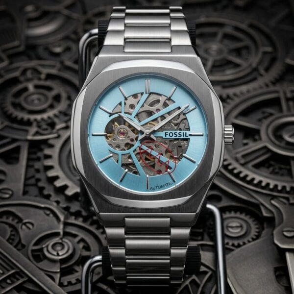 Fossi_il Automatic Skeleton sky blue