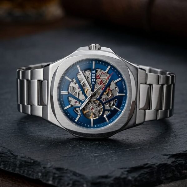 Fossi_il Automatic Skeleton silver blue