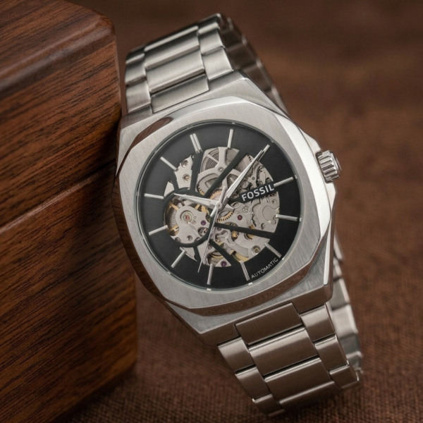 Fossi_il Automatic Skeleton silver Black