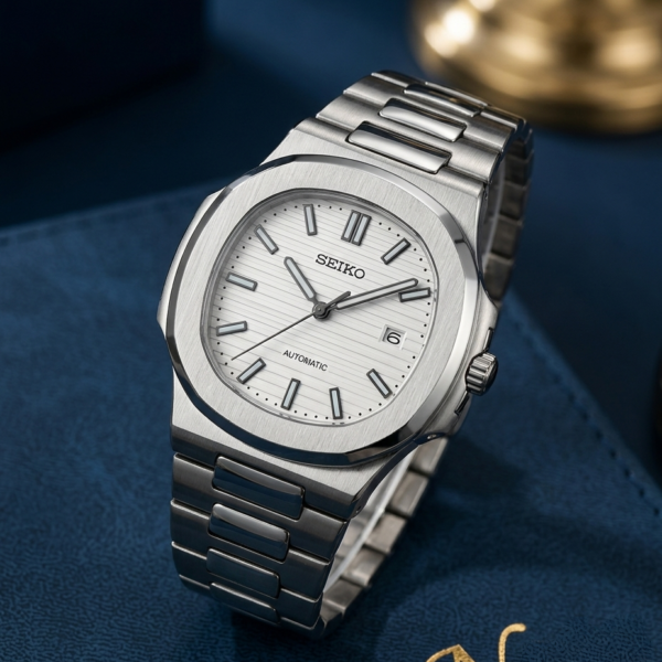 Seiko Nautilus Mod silver white