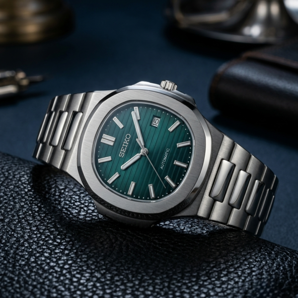 Seiko Nautilus Mod silver green