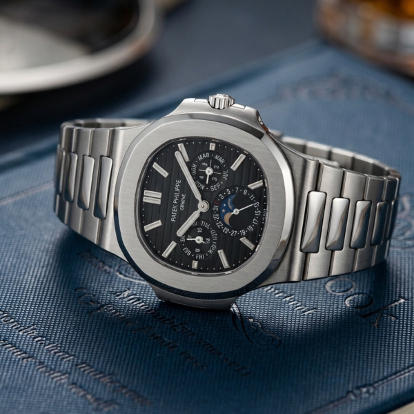 Pate_ek philippe Nautilus Chronograph silver Black